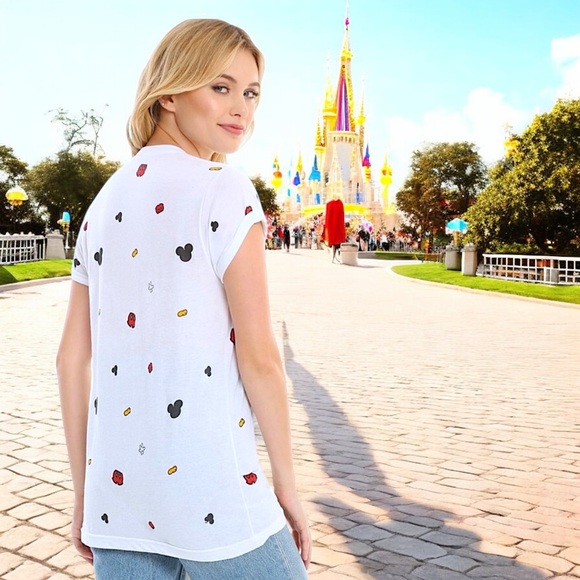 Disney Mickey Mouse Parts Allover Print Women’s Tee - Picture 3 of 10